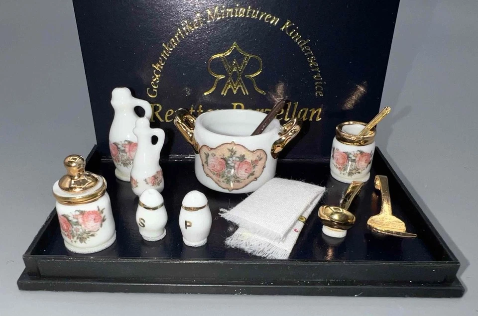 MINIATURE DOLLHOUSE 1:12 SCALE REUTTER CLASSIC ROSE STOVE TOP SET - 1.844/5 - Image 2 of 2