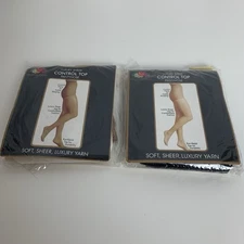 Fruit of The Loom Control Top Pantyhose Sz Queen Plus Island Sand Midnight 2