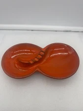 Vintage Royal Haegar Orange Ashtray Art Deco Infinity Symbol 