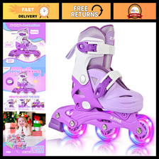Adjustable Inline Skates for Kids 4-12, Light Up Wheels, Roller Blades for Begin
