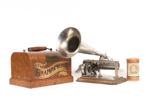 1898 Columbia Q Phonograph w/Exceptional St. Louis & Kansas City Dealer's Decal