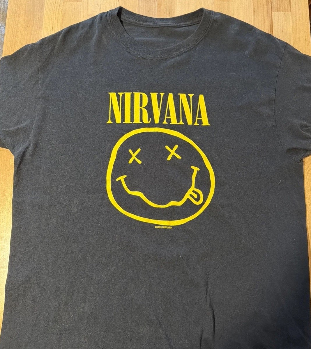 Nirvana Smiley Face shirt. Vintage 1992. No Tag Size Large. | eBay