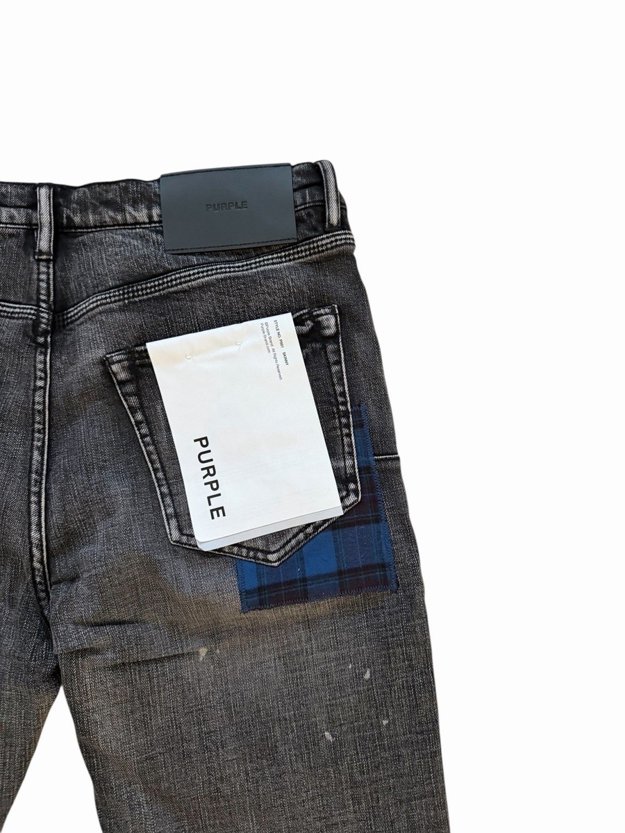 Purple Brand Jeans Men Distressed Skinny Black P001 $250 Size 34
