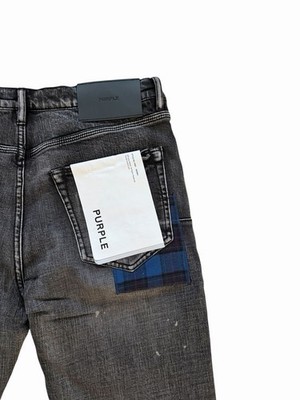 Purple Brand Jeans Men Distressed Skinny Black P001 $250 Size 36