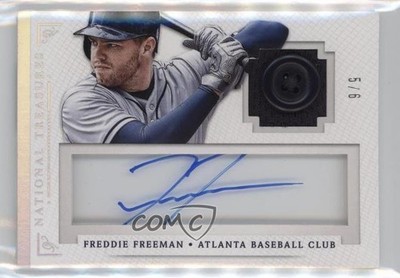 2014 Panini National Treasures Buttons 5/6 Freddie Freeman #37 Auto 19zq