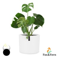 Pflanztopf ÜBertopf Faserstein In/Outdoor Pflanzentopf Weiß 25Cm Pflangzgefäß