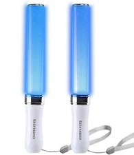 BINWO Reusable LED Glow Sticks(2Pack) with 15 2pack, Light Sticks 2 Pack 