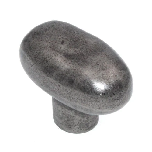 Atlas Homewares 1 11/16" Distressed Oval Cabinet Stone Knob Pewter 332-P - Picture 1 of 3