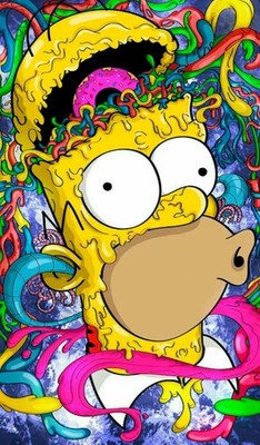 Die Simpsons Psychedelic Trippy Trip bunte Wandbilder gerahmte Leinwandbilder
