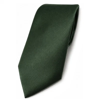 TigerTie Designer Satin Krawatte grün dunkelgrün tannengrün uni 100 % Polyester - Bild 1 von 4
