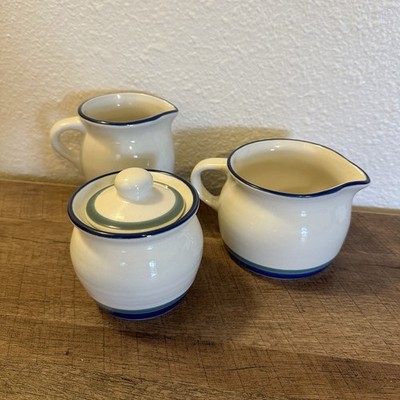 REPLACEMENT 3 pc  Pfaltzgraff Northwinds Vintage Creamer & Sugar Bowl with Lid 