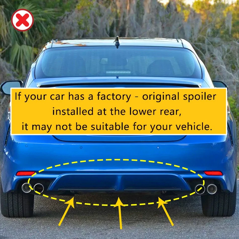 Parachoques trasero difusor alerón divisor 6 aletas ala para Honda Pilot 2003-2025 Foto 4 de 4