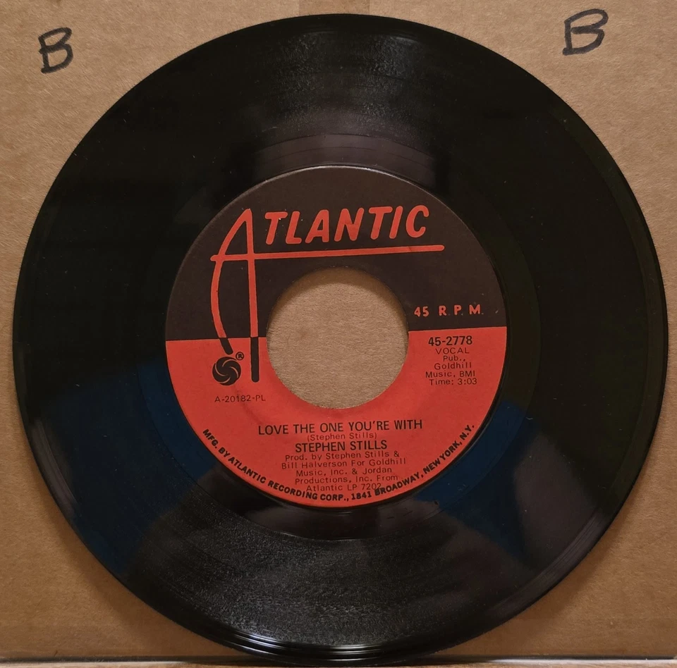 Stephen Stills: Love the One You're With/To A Flame - Vinyl Record 45 RPM 7" Foto 2 de 2