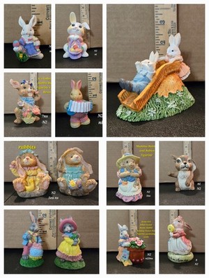Easter Figurines Rabbits Bunnies