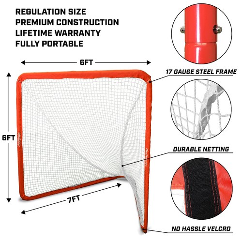GoSports 6'x6'x7' Lacrosse Practice Net Foldable Setup Goal Backstop - Picture 4 of 6