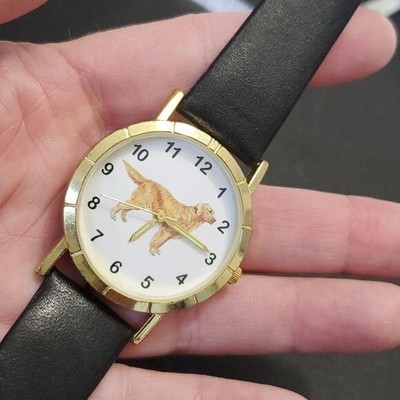 Gold tone golden retriever watch | eBay display picture 3