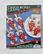 #5353 DESIGN WORKS CRAFTS "STOCKING" SILVERWARE POCKET KIT - NEW!
