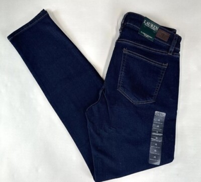 NWT Lauren Ralph Lauren Women s Classic Skinny Curvy Fit Blue Jeans Size 4