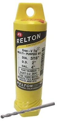 Lot De 125 Forets Relton GRT Pour Carrelage Et Pierre - 1/4 X 4 Pouces
