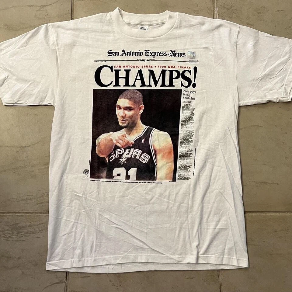 Tim Duncan San Antonio Spurs NBA Slam Cover Tee Shirt - Inspire Uplift