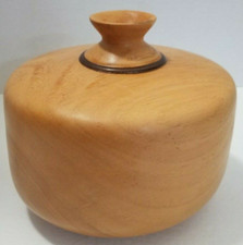 Vintage Hand-Turned Hickory Wood Vase - Signed  Dated by Artist - WLM - 02/03