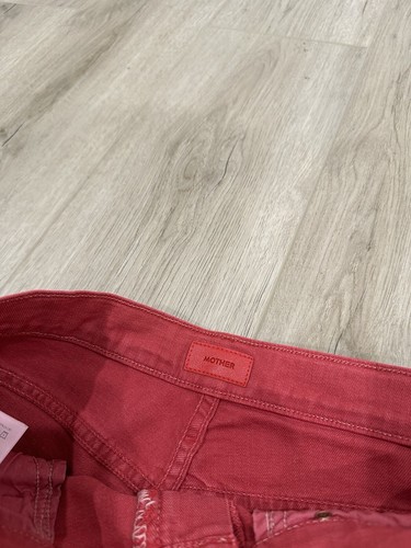 Mother Mid Rise Dazzler Ankle in So Far Gone Stretch Jeans 28 Red - 第 5/15 張圖片