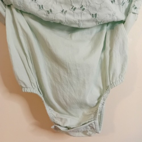 Infant Girl's Baby Gap Mint Embroidery One Piece Dress Summer Sundress 6-12 M - Picture 7 of 10
