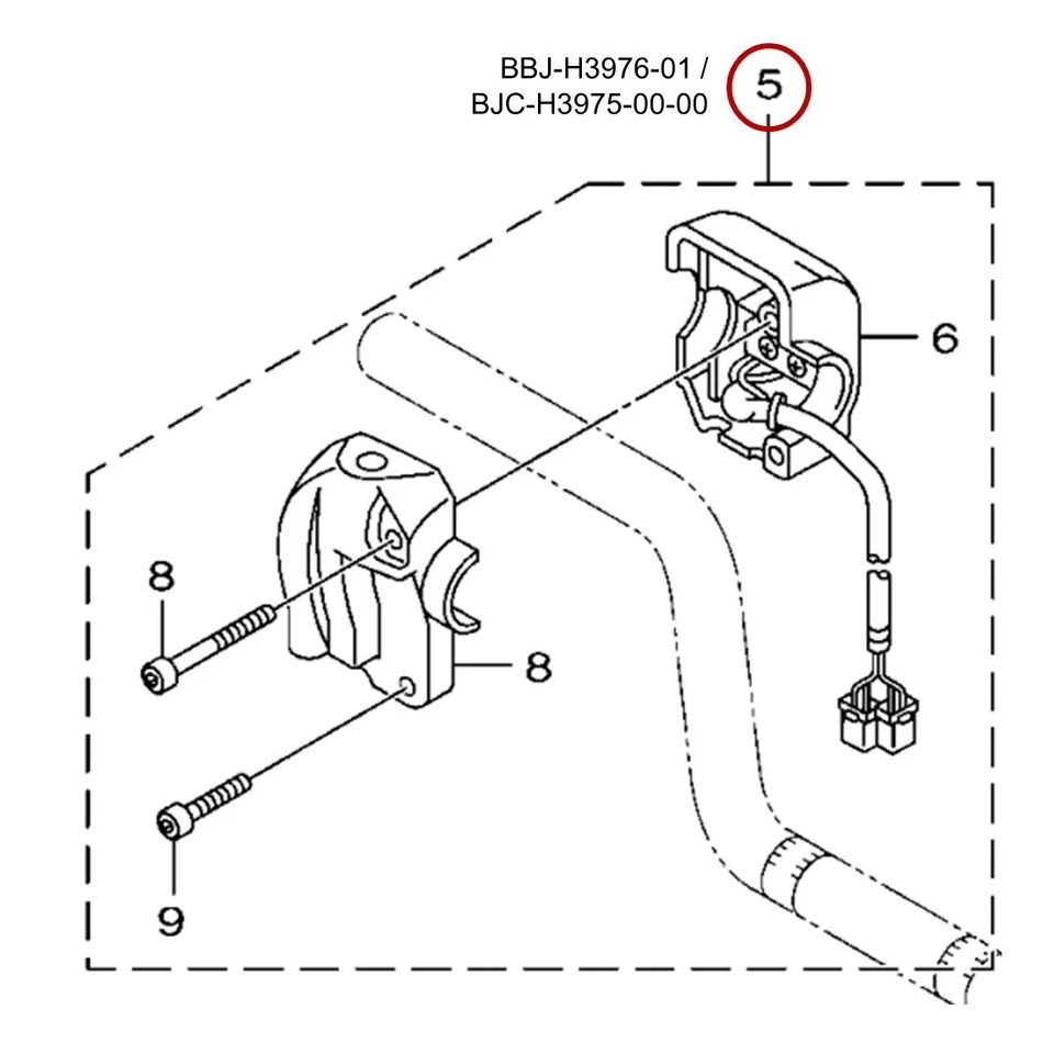 INTERRUPTOR ORIGINAL BJC-H3975-00-00, MANGO 2 derecho para Yamaha Zuma 125 2022-2024 Foto 2 de 2