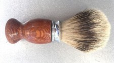 LEOPARD WOOD Quality Silvertip BADGER HAIR SHAVING BRUSH 21mm Chrome Plated