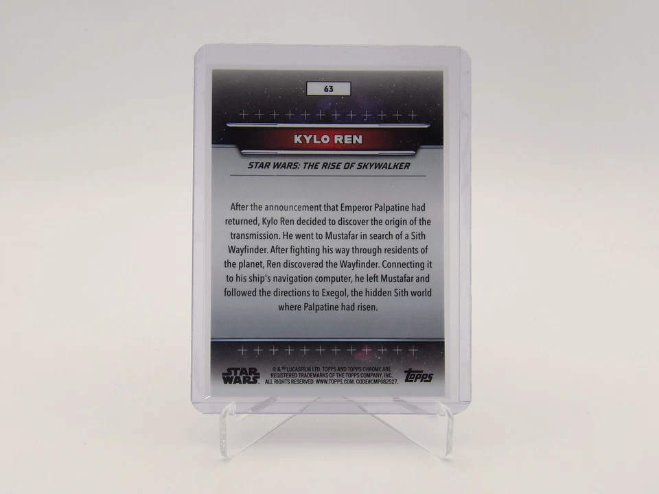 2024 Topps Chrome Star Wars Hyperspace Kylo Ren Refractor 17/25 #63 - Image 2 of 2