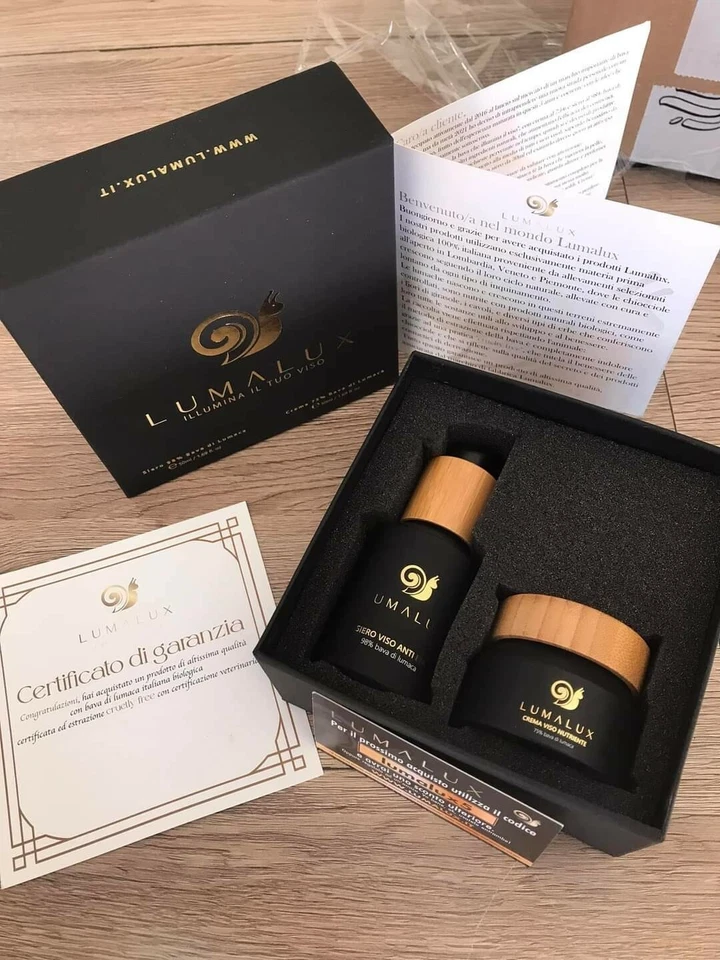 Lumalux siero viso 50 ml + crema viso 50 ml 98% + 75% Bava di lumaca biologica - Immagine 4 di 4