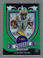 2021 Panini Prizm Draft Picks Prizms Green #162 Ja'Marr Chase Crusade RC