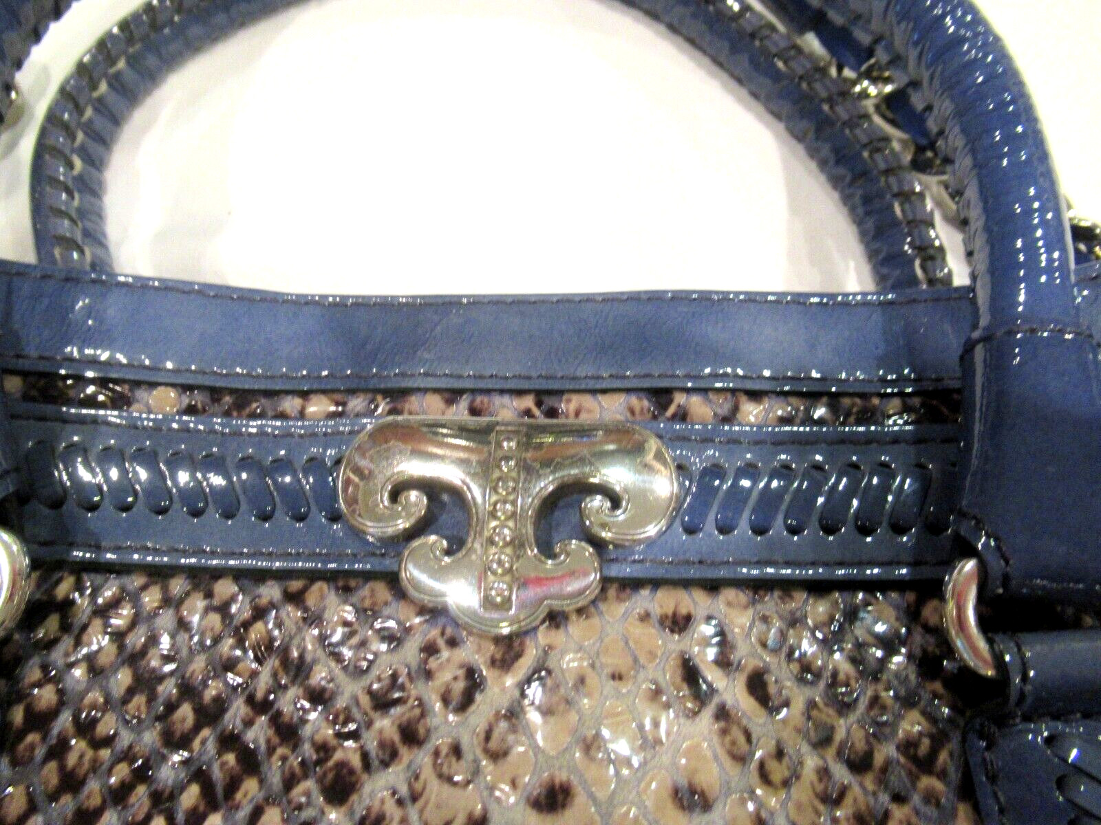 Brighton blue and silver purse, python pattern - image 3