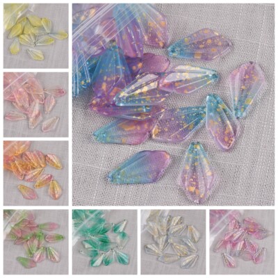 10pcs 23x13mm Arrow Shape Petal Lampwork Glass Loose Pendants Beads DIY Jewelry