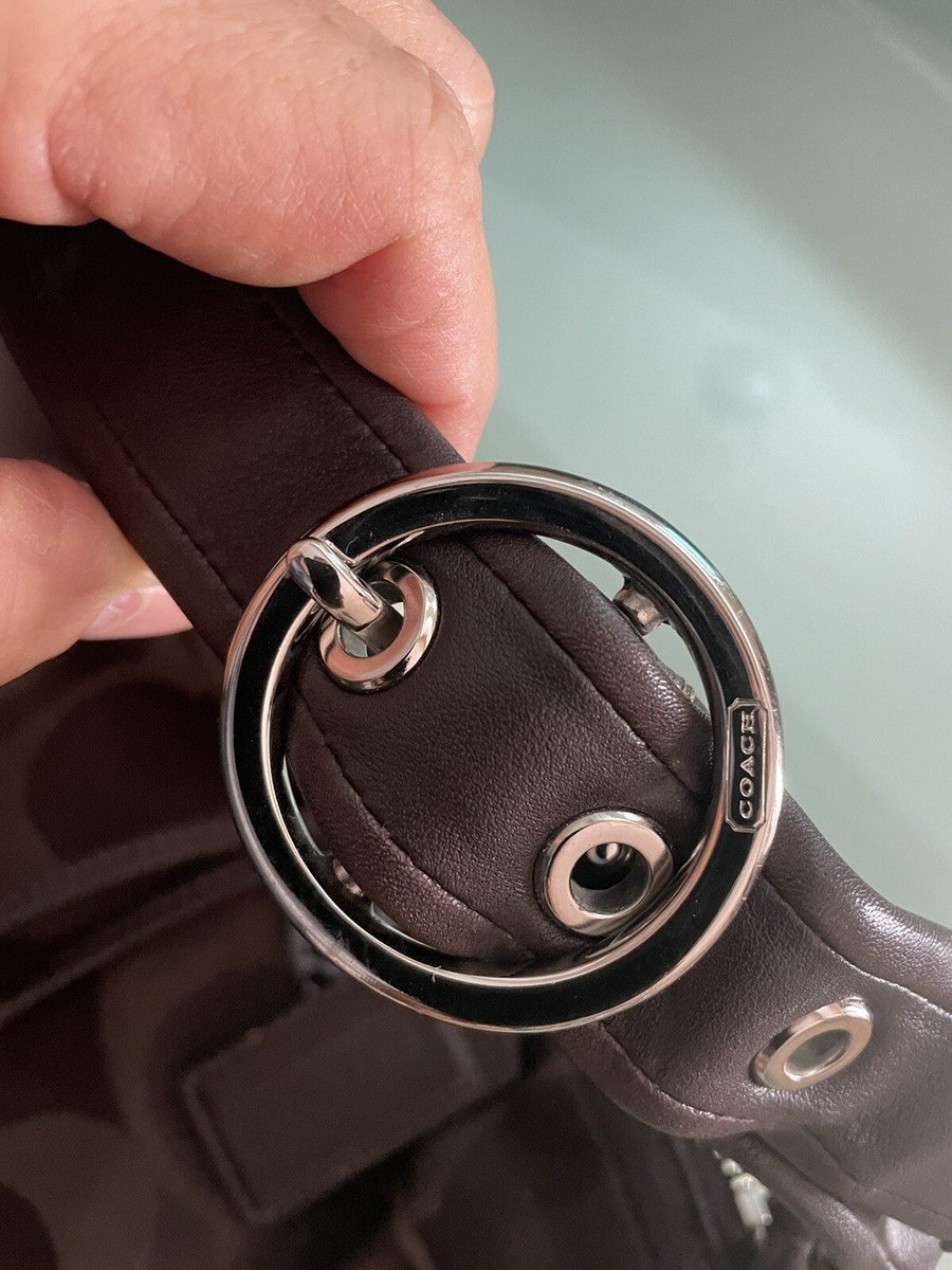 COACH “SATEEN” SIGNATURE HOBO BAG DARK BROWN K0993-13642 COACH “SATEEN” SIGNATURE HOBO BAG DARK BROWN K0993-13642