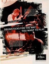 ZILDJIAN Drumsticks - Adrian Young / Antonio Sanchez - 2008 Print Advertisement