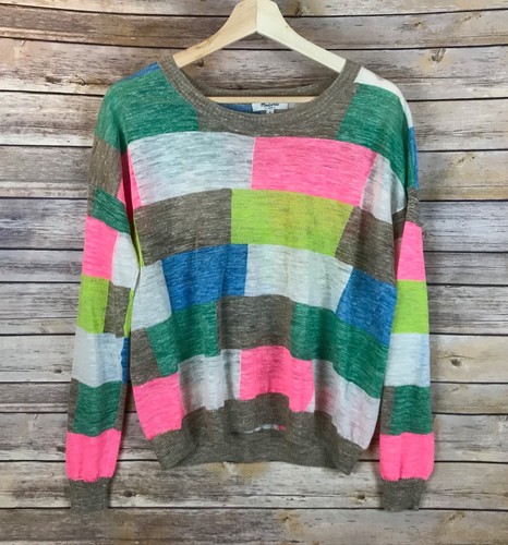 Madewell Studio Sweater In Colorbrick Super Soft Lightweight Multi Color Sz S - Picture 5 of 10