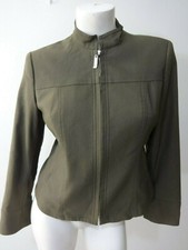 Jessica Womens Light Brown Stretch Nylon Blend Casual Jacket Size 4
