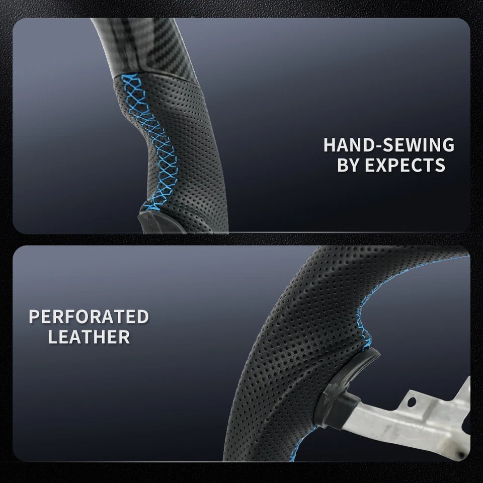 Volante de fibra de carbono Hydro Dip apto para Pontiac Solstice 2006-2009 Blue Line Foto 3 de 4