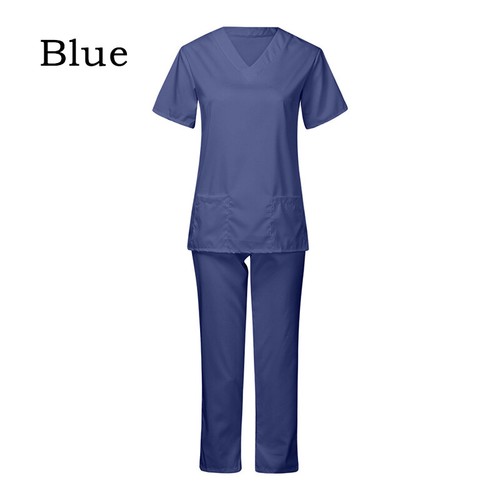 Nursing Healthcare Dentist Nurse Uniform Outfit Short Sleeve Tops + Pants Acces - Picture 28 of 30