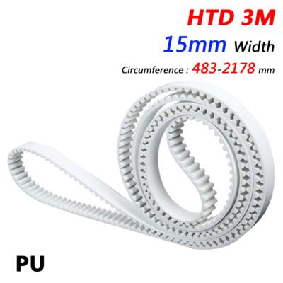 3M 3mm Pitch 15mm Width HTD Timing Belt Closed Loop 483-2178mm 3D Printer Pulley
