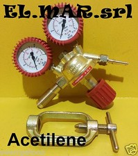 Riduttore di pressione ACETILENE in ottone con manometro gas compresso 