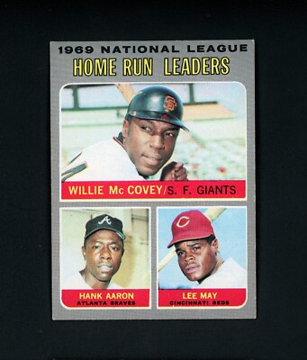 1970 Topps 1969 NL Home Run Leaders (HOF) Aaron, McCovey, May #65 EX-MT