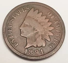1891 P Indian Head Cent Penny  *G - GOOD*  *FREE SHIPPING*