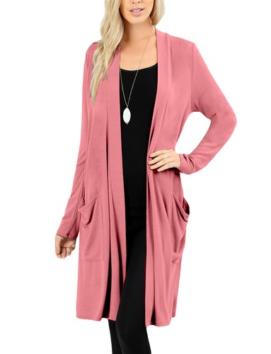 NE PEOPLE Damen Basic Langarm vorne offen lässig Taschen Cardigan NEUJ1440 - Bild 114 von 125
