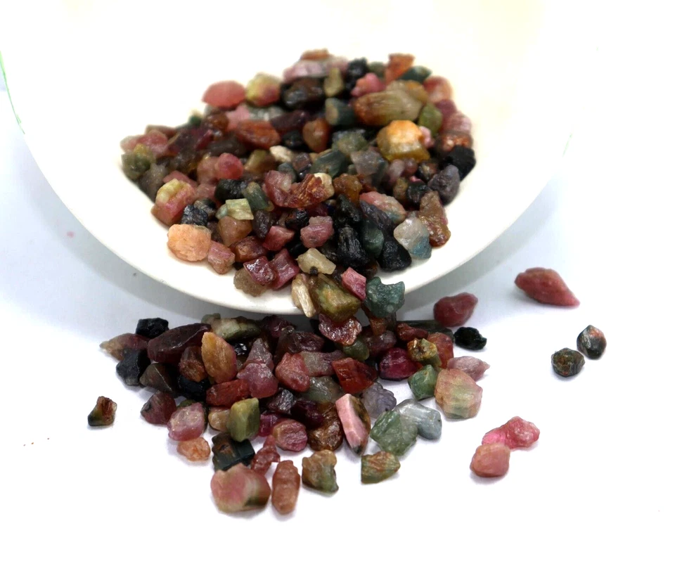 Certified Natural Multicolor Tourmaline Crystal Small Rough 2100 Ct Lot Gemstone - Image 3 of 4