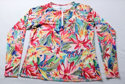 Hurley Women's UPF 50+ L/S Rash Guard Swim Shirt AP2 Multicolor Size: XL