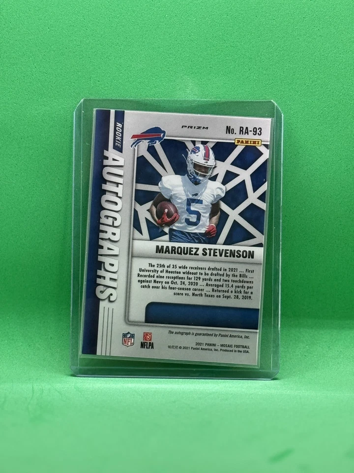 2021 Panini Mosaic Marquez Stevenson Auto Rc Mosaic Rookie Auto RA-93 Bills - Image 2 of 2
