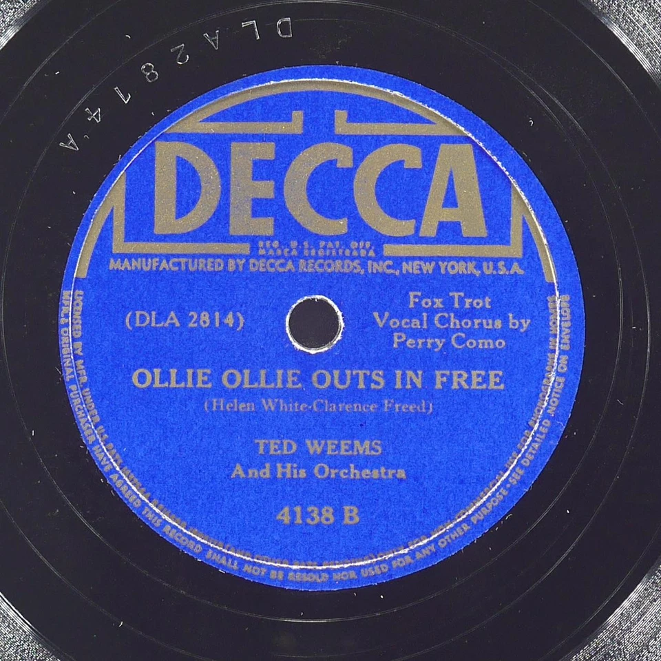 TED WEEMS Deep In The Heart Of Texas / Ollie Ollie Outs In Free DECCA 4138 VG+ Foto 3 de 4