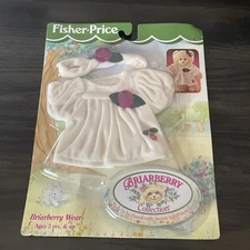 VTG Fisher Price Brairberry Wear Collection Outfit 71509 White Dress Rose MIP
